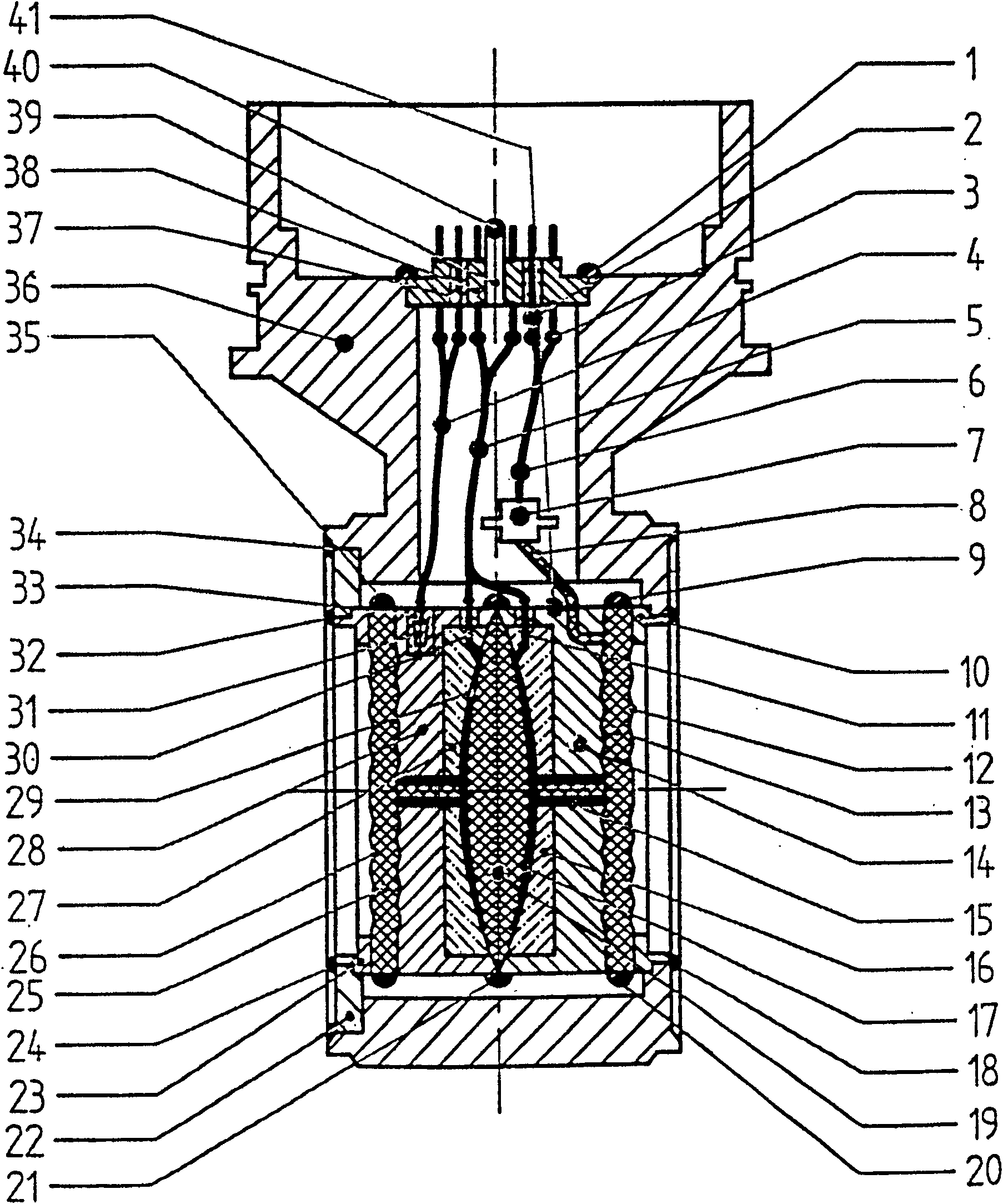 Multi-parameter sensor for measuring differential pressure/pressure/temperature