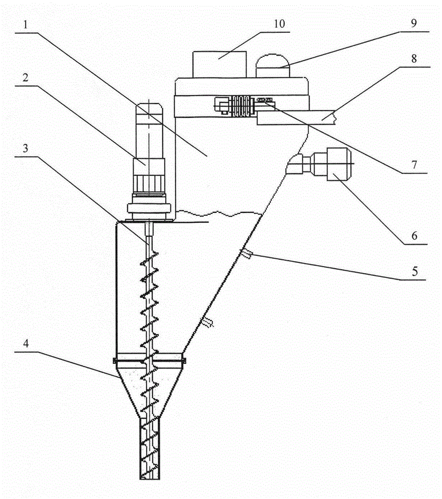 Vertical powder material metering and filling device