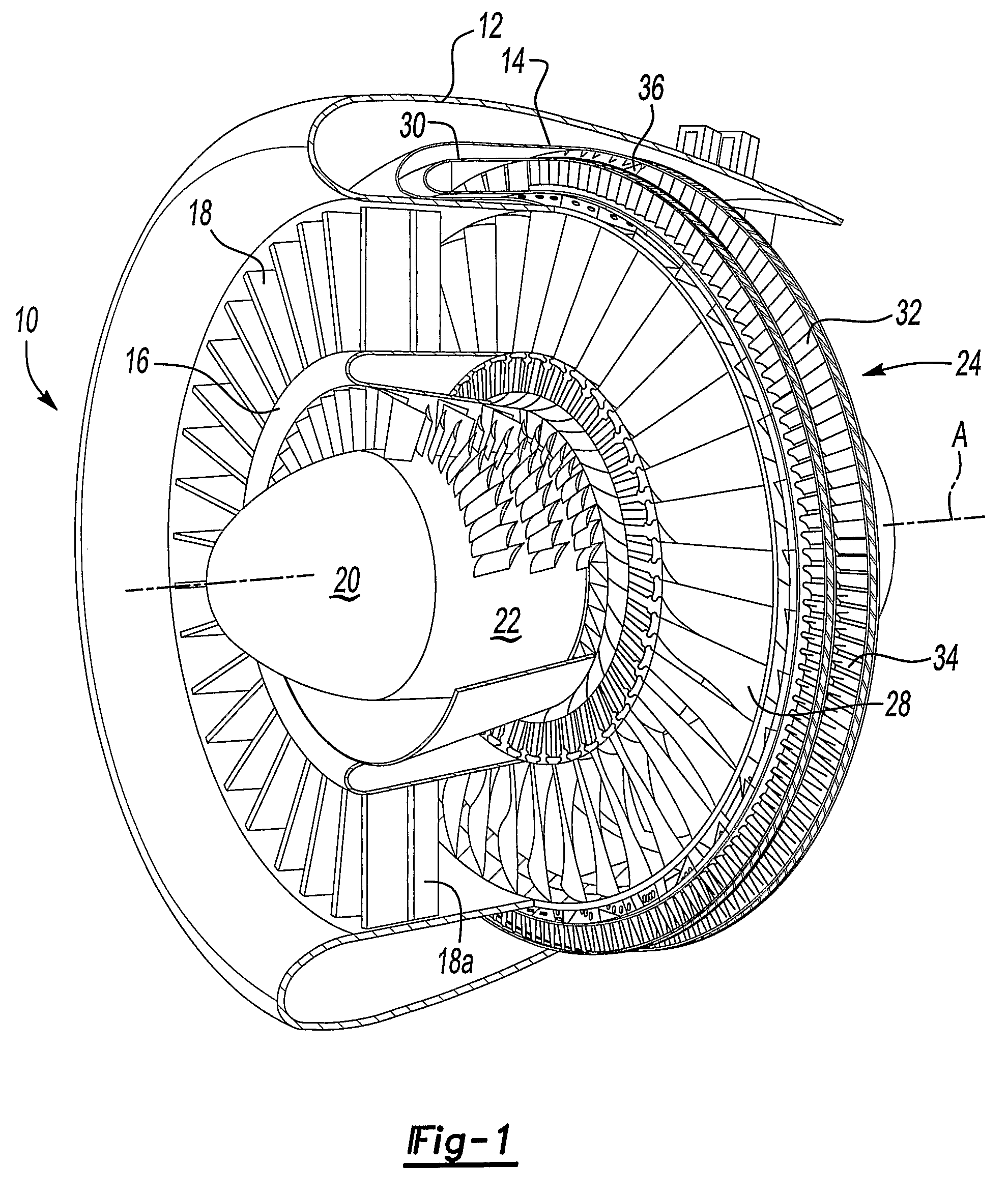 Regenerative turbine blade and vane cooling for a tip turbine engine