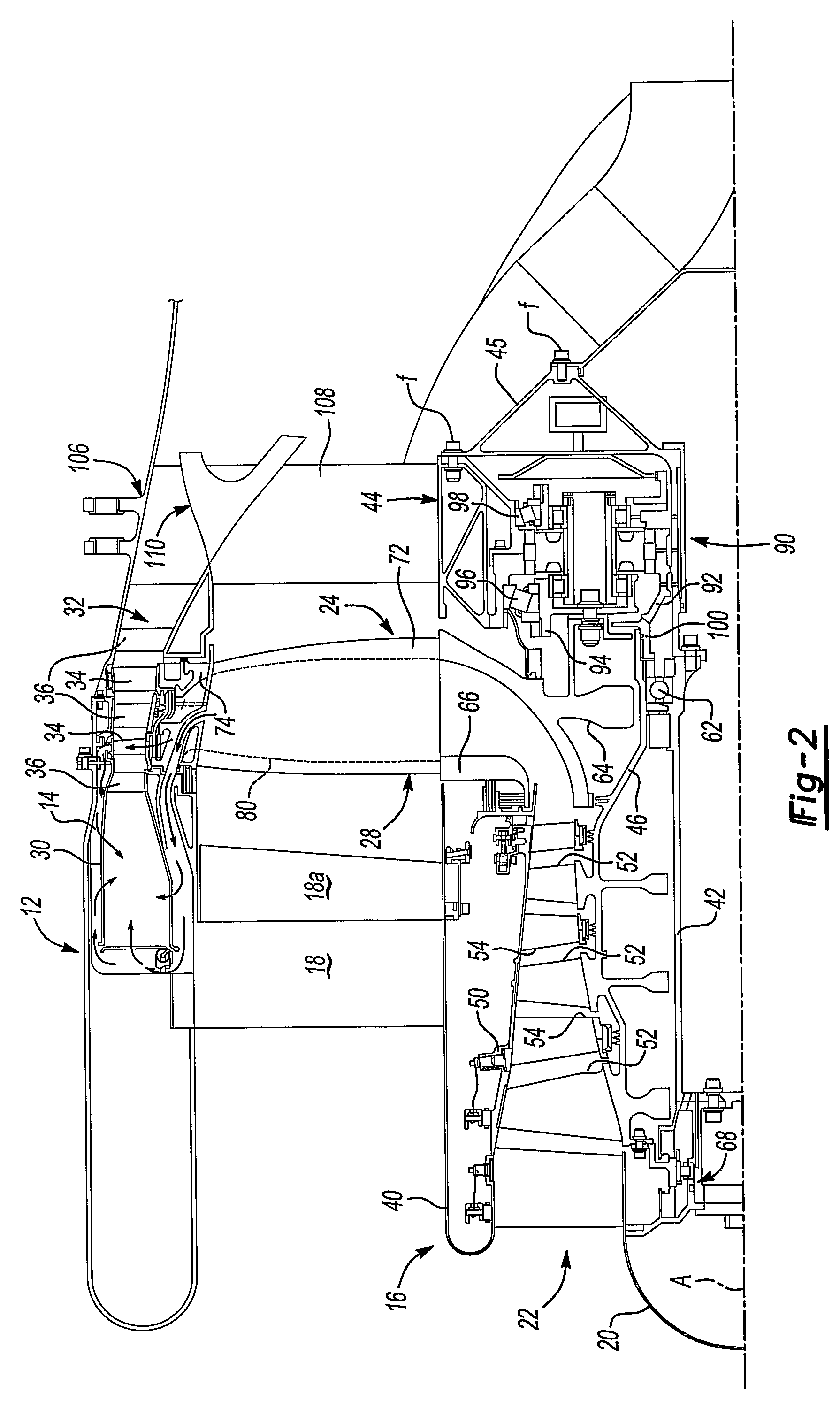 Regenerative turbine blade and vane cooling for a tip turbine engine