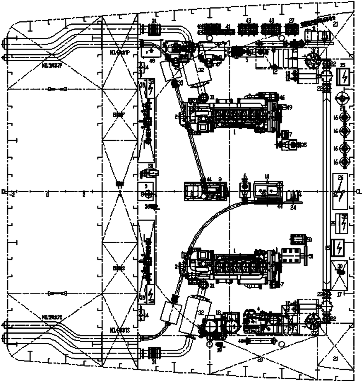 A kind of hybrid power collecting and distributing cargo ship