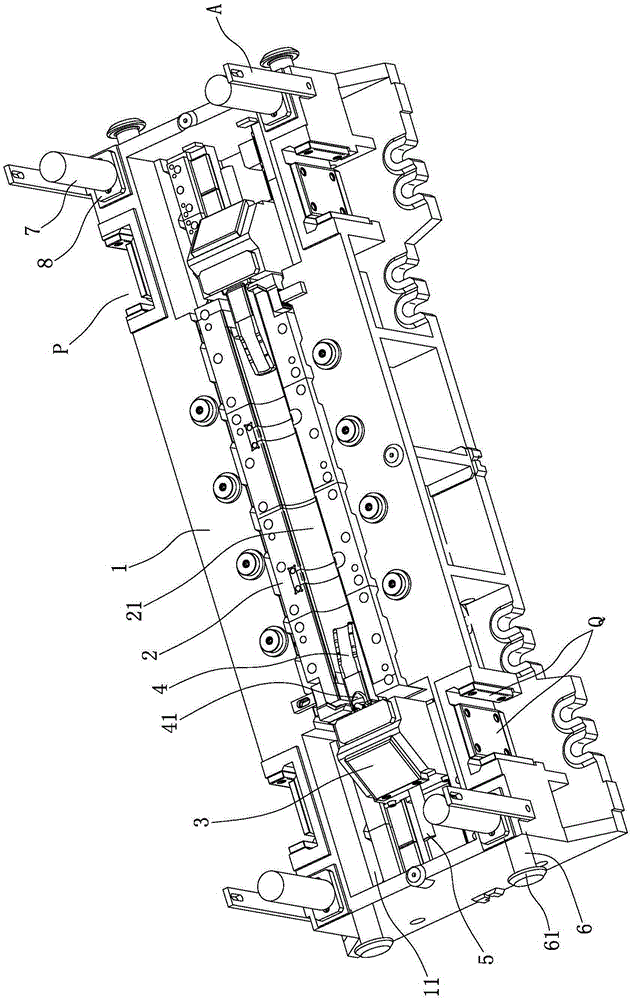 Pipe type V-shaped torsion beam mold for two-way cylinder type vehicle