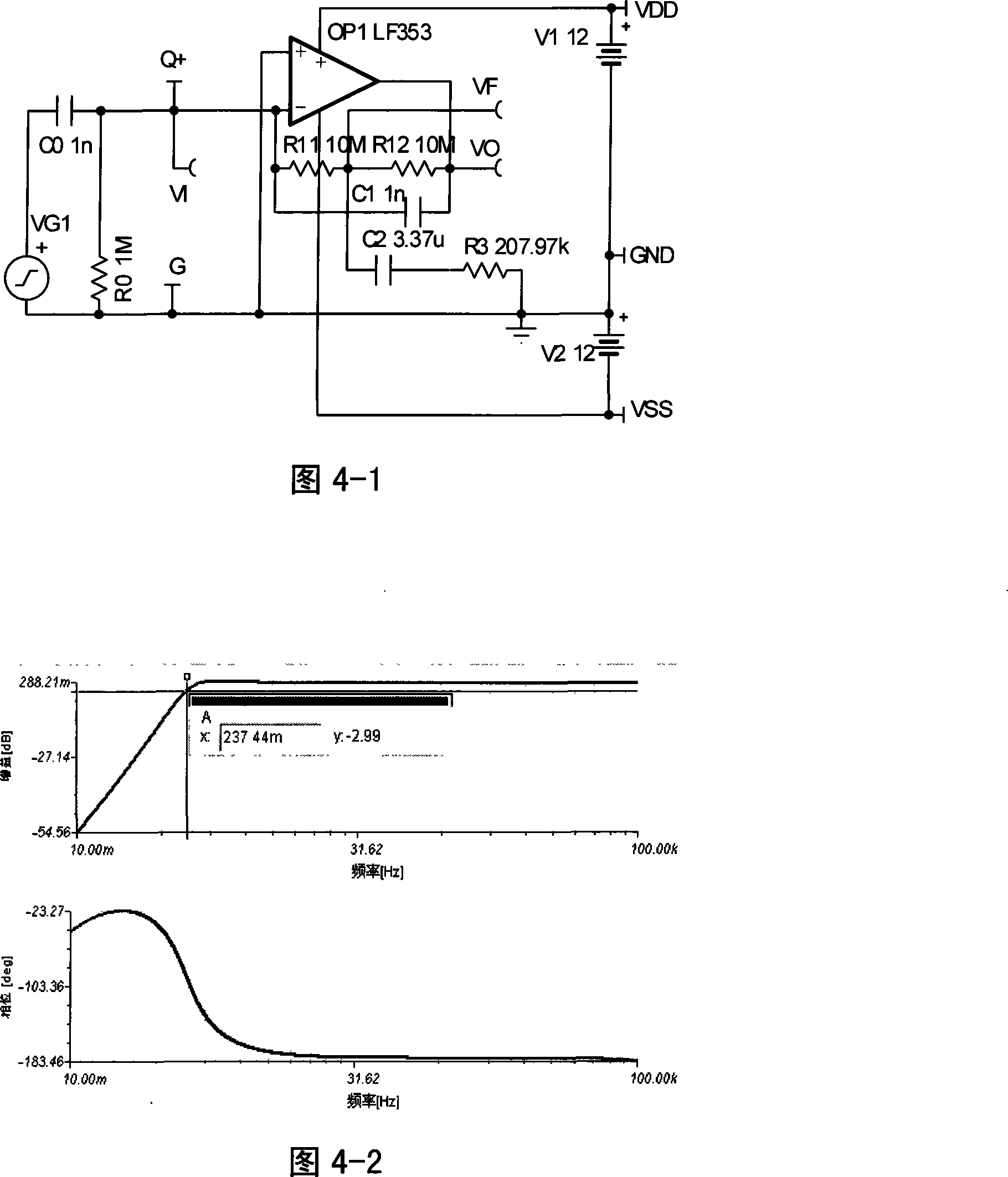 Broad band charge amplifier and design method thereof