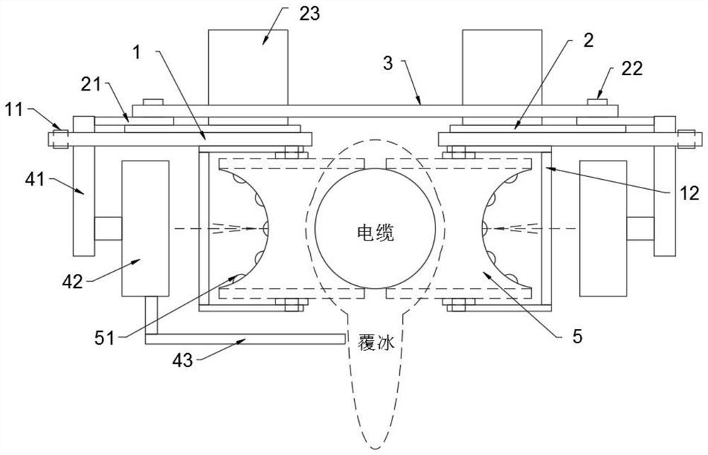 Composite deicing and dewatering cutter for high-voltage transmission line deicing robot