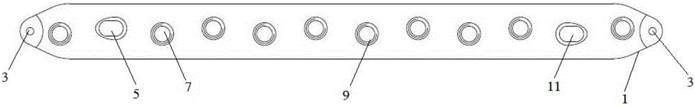 Thighbone front side straight locking plate