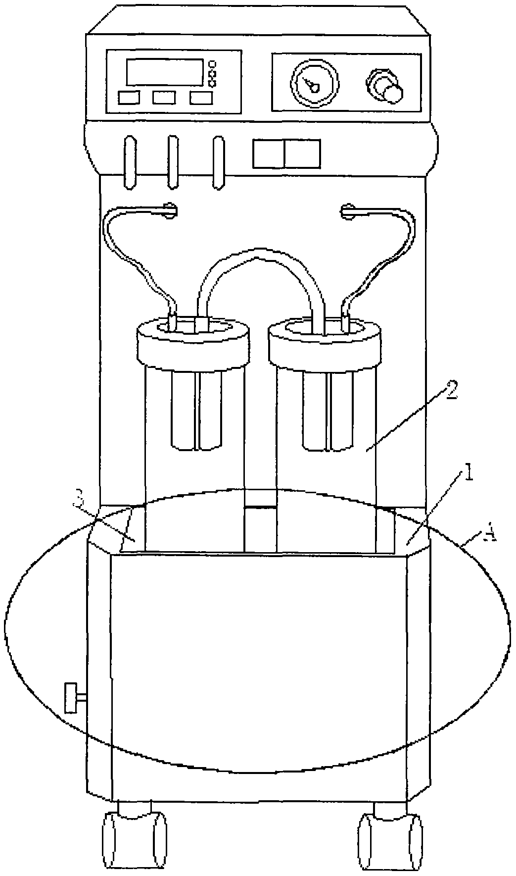 Bidirectional pressurized gastric lavage device for department of gastroenterology