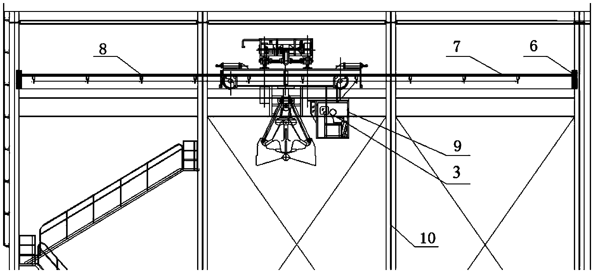 Safety control method for vertical shaft grab bucket hoisting system and control system of same