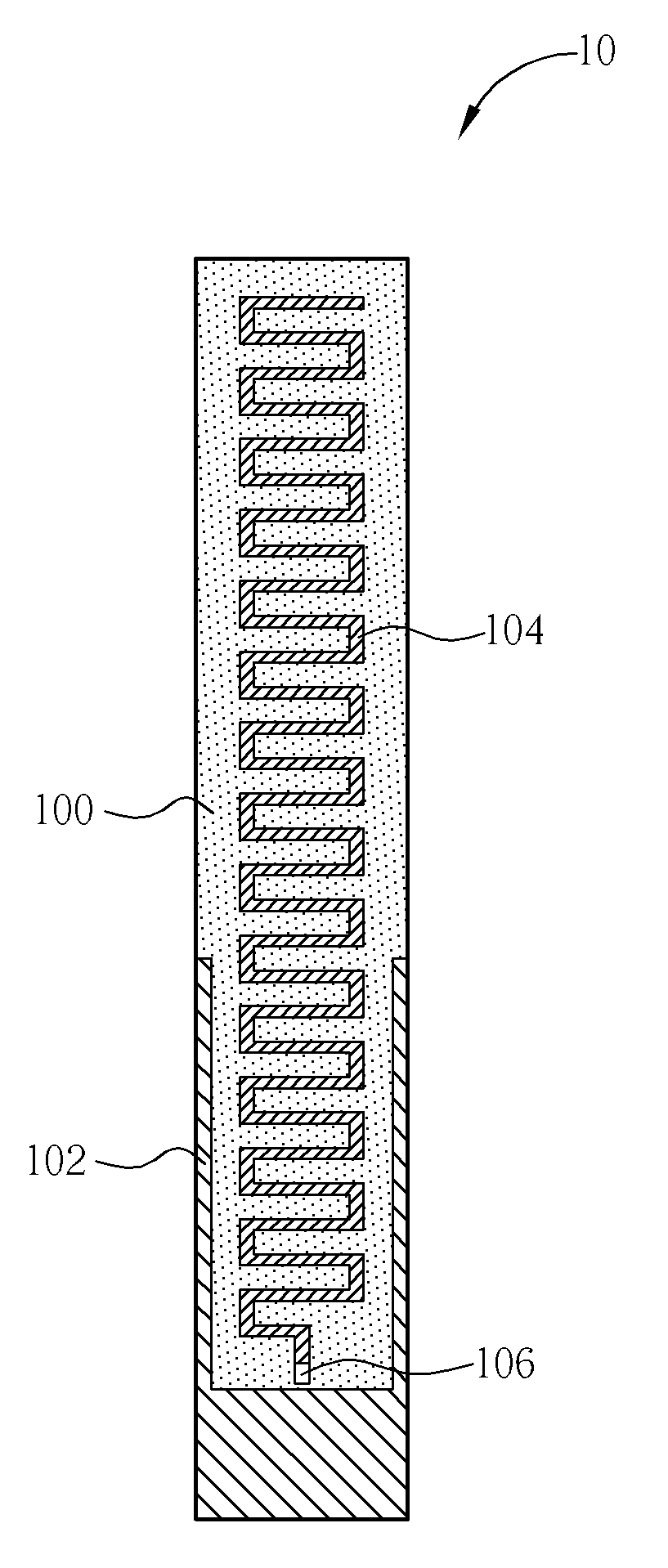 Flat miniaturized antenna of a wireless communication device