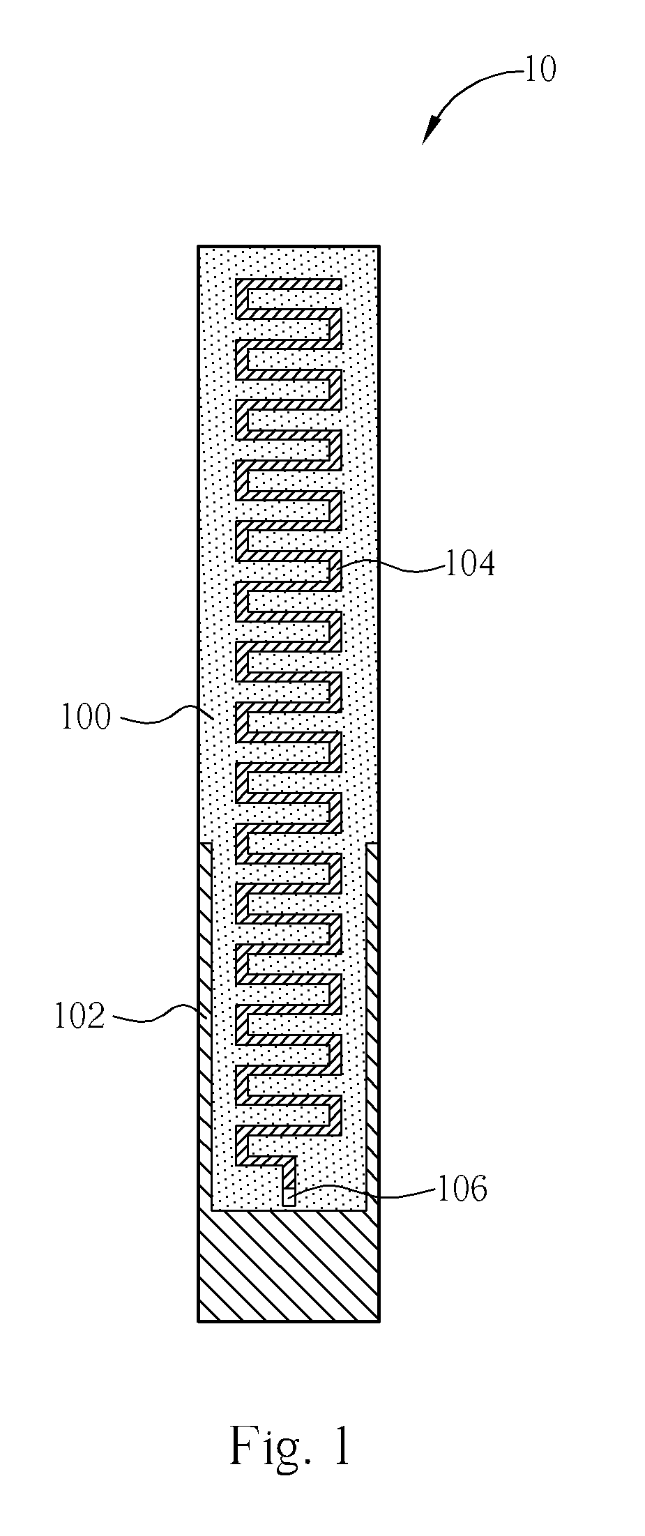 Flat miniaturized antenna of a wireless communication device