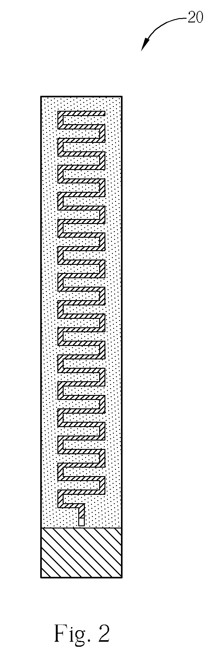 Flat miniaturized antenna of a wireless communication device