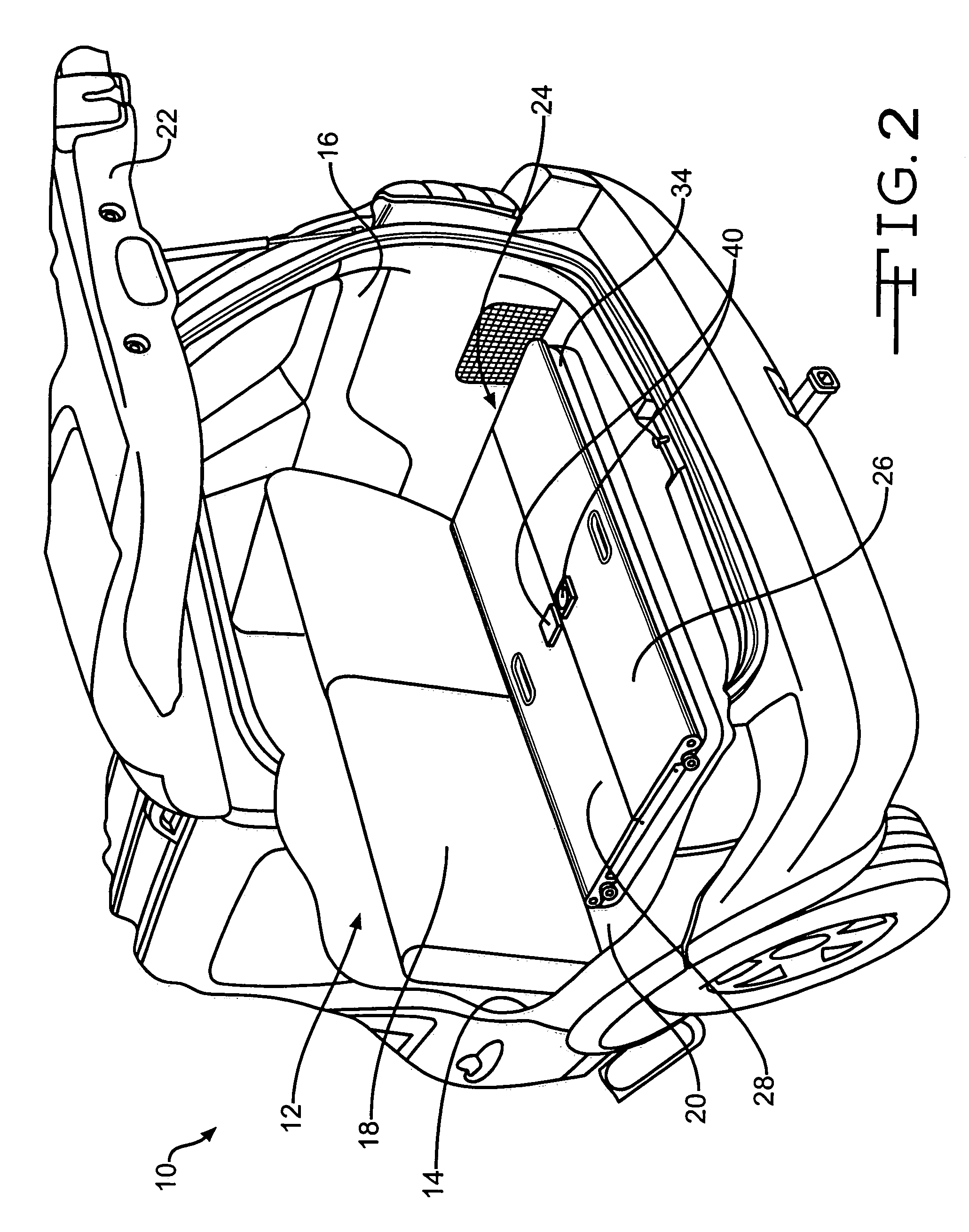 Rear vehicle storage system