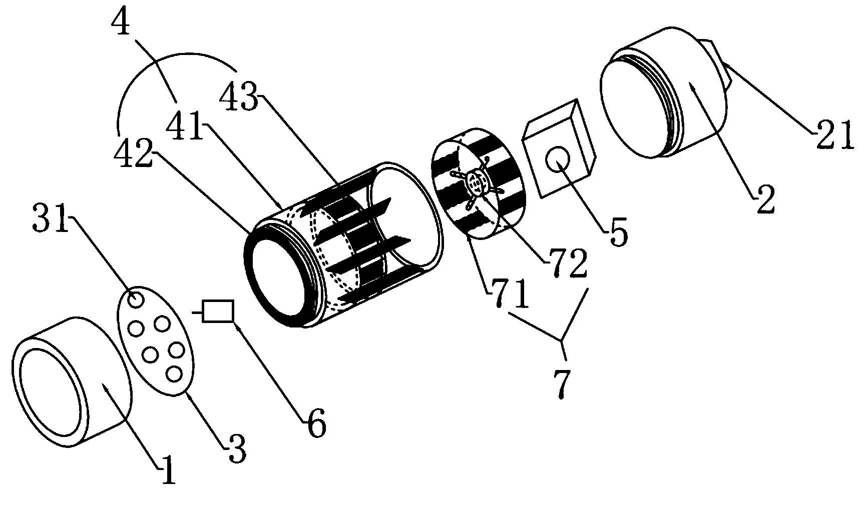 LED (light emitting diode) projection lamp with heat sink and control method of LED projection lamp