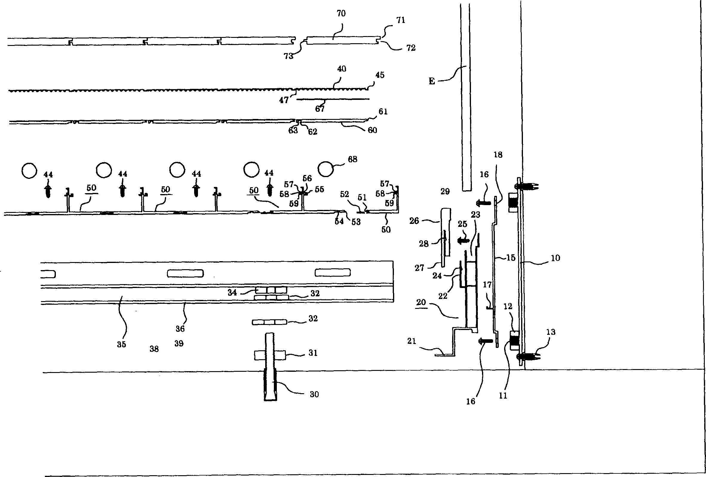 Structured body of indoor corner of guilding