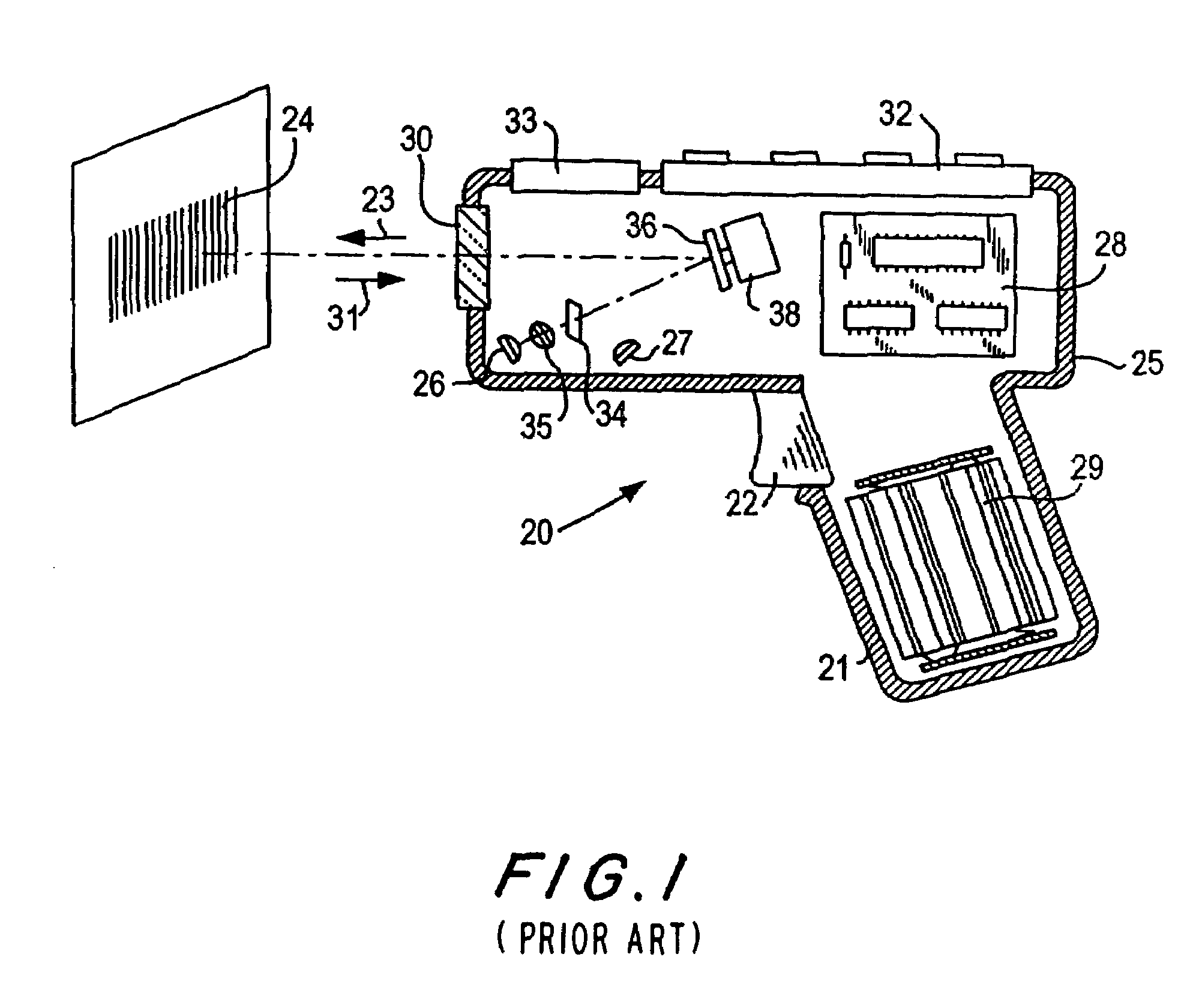 Method of and control switch arrangement for controlling different operational states in an electro-optical reader