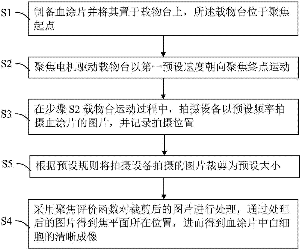 Blood smear self-focusing microimaging method