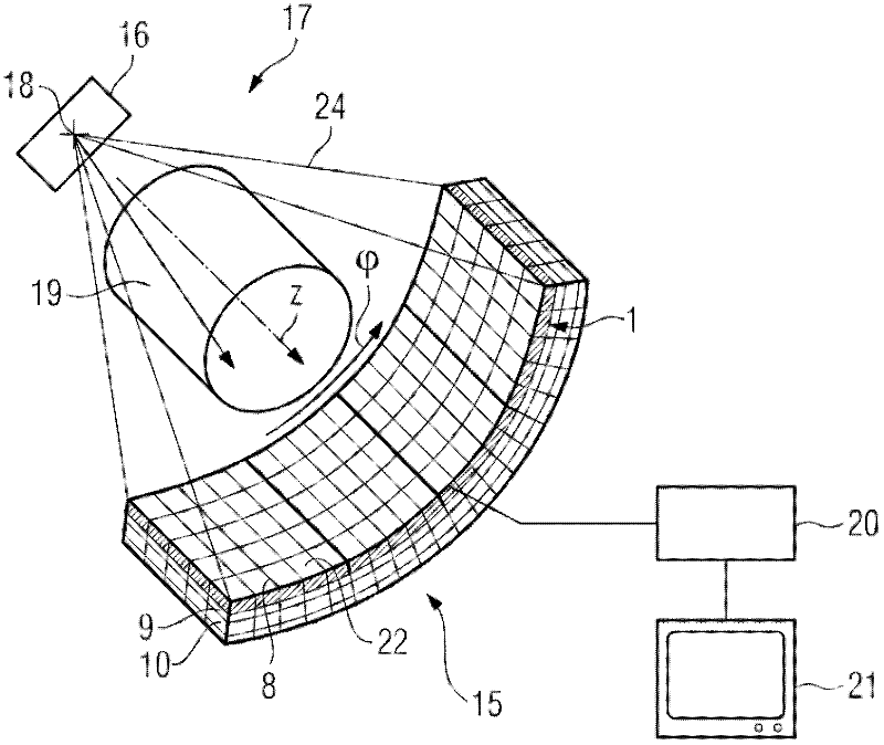 Collimator for a radiation detector and method for manufacturing such a collimator as well as method for manufacturing a radiation detector