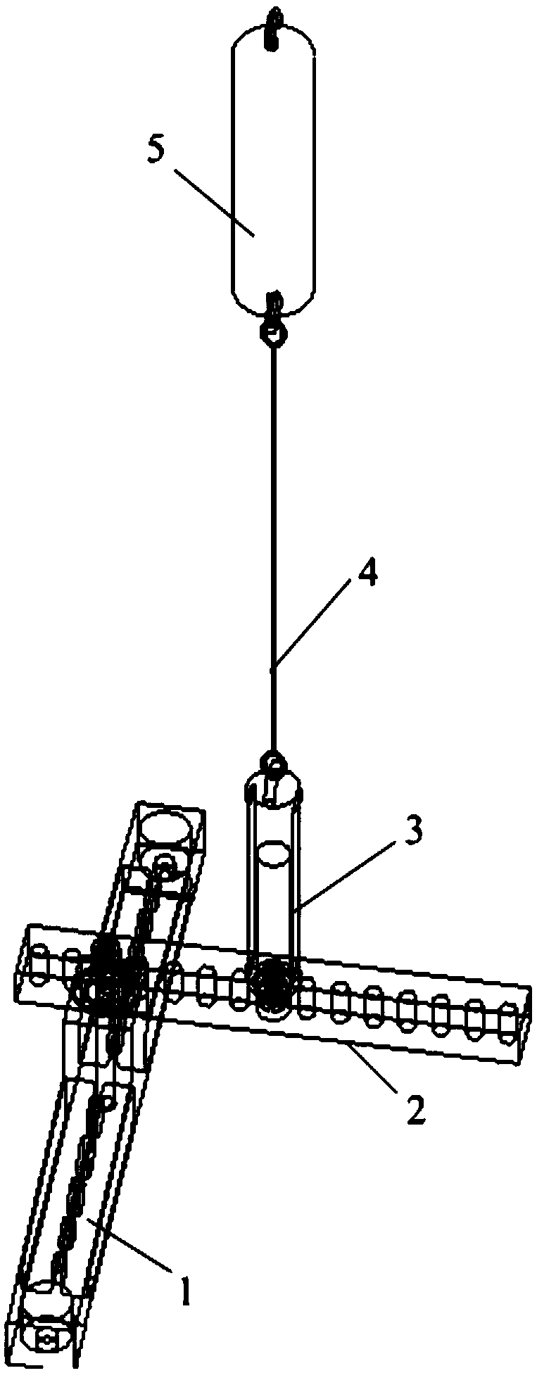 Adjustable suspension device for satellite eccentric unfolding accessory and application of adjustable suspension device