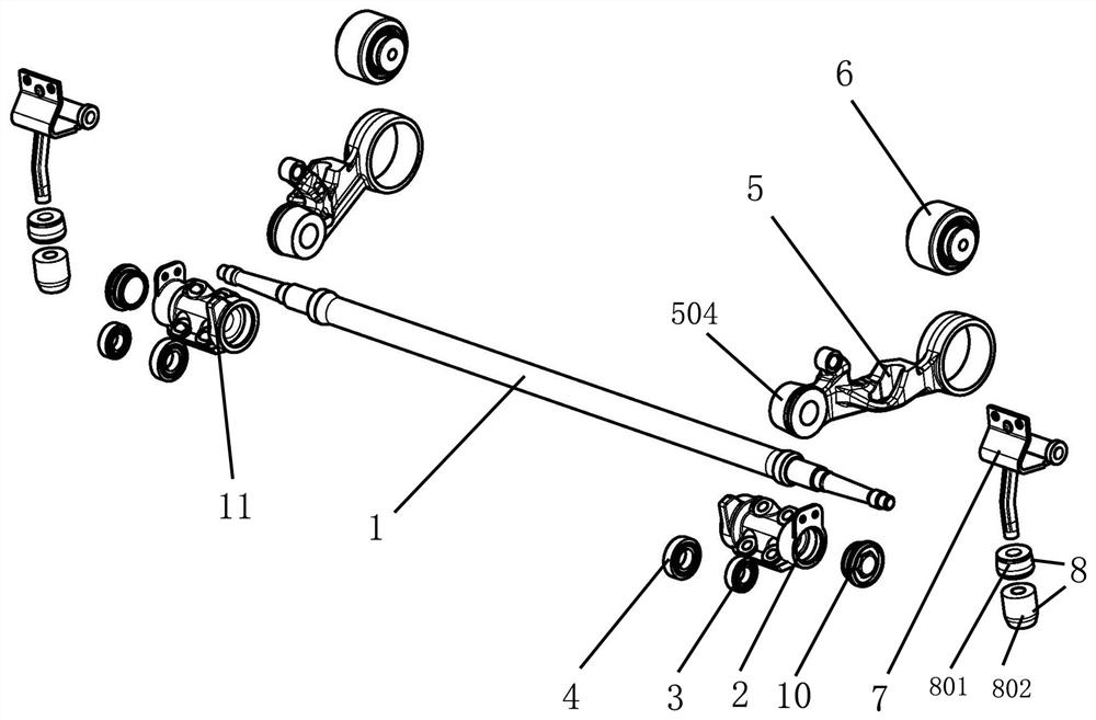 Maintenance-free heavy truck body stabilizing device integrating multiple limiting functions