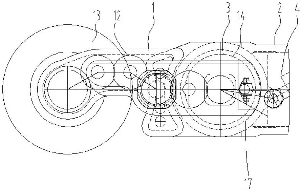 Power connection structure of swing arm of thin seam mining machine