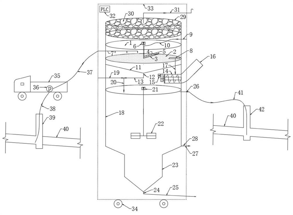 Water drainage pipeline sludge organic and inorganic component on-line separation carbon source extraction system and method