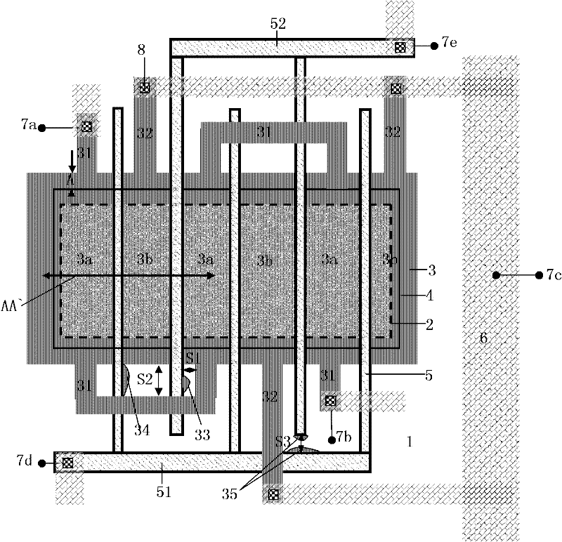 Test structure for monitoring source and drain polycrystalline silicon etching