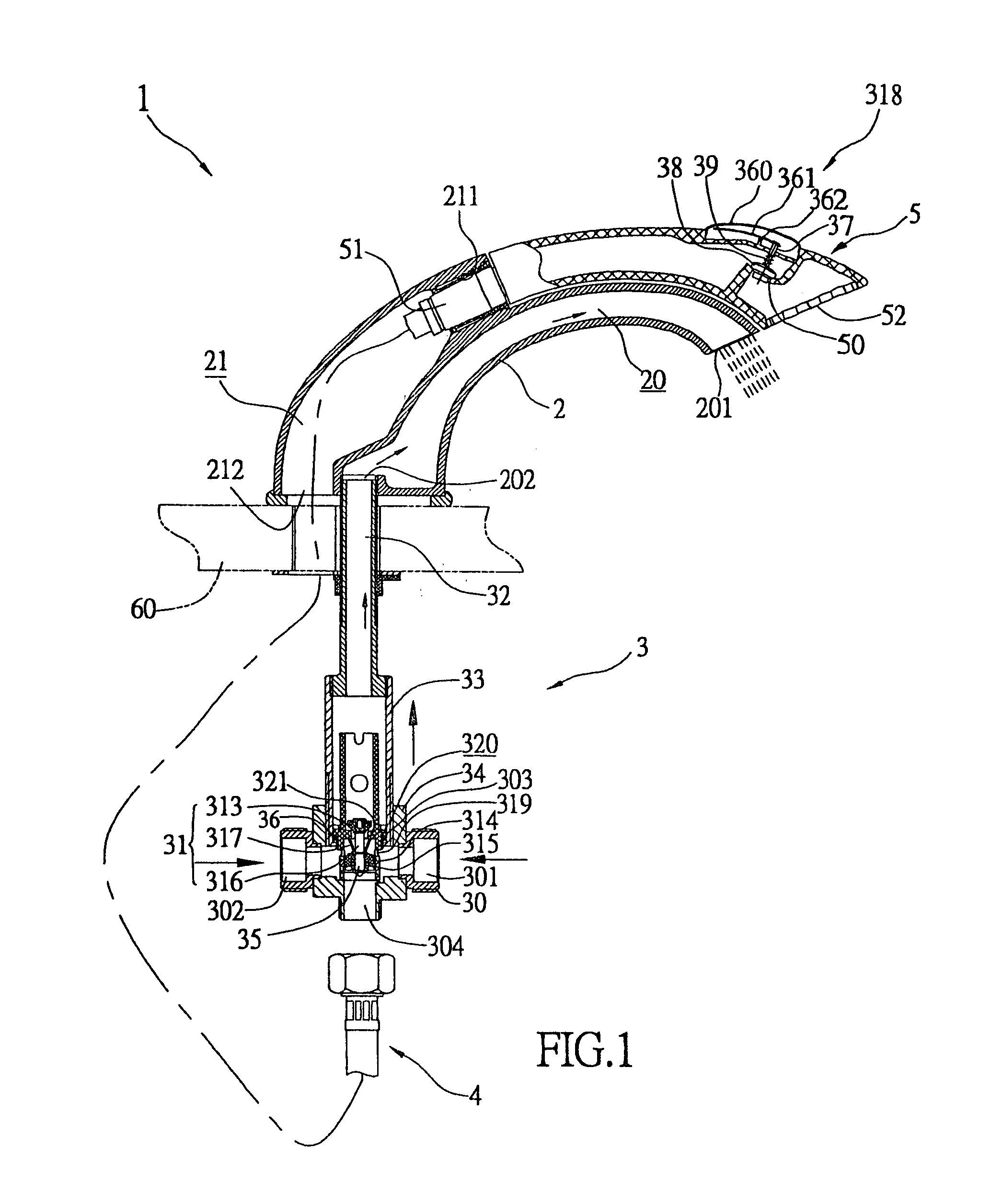 Bathtub water tap