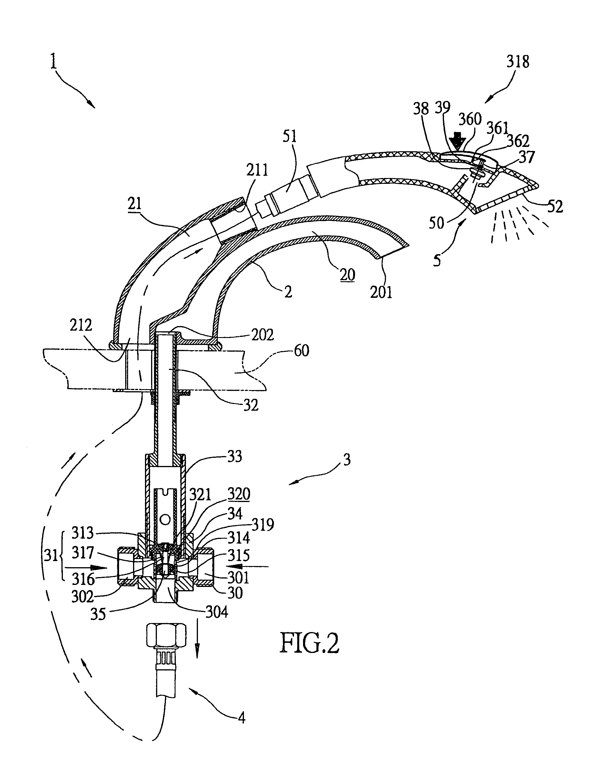 Bathtub water tap