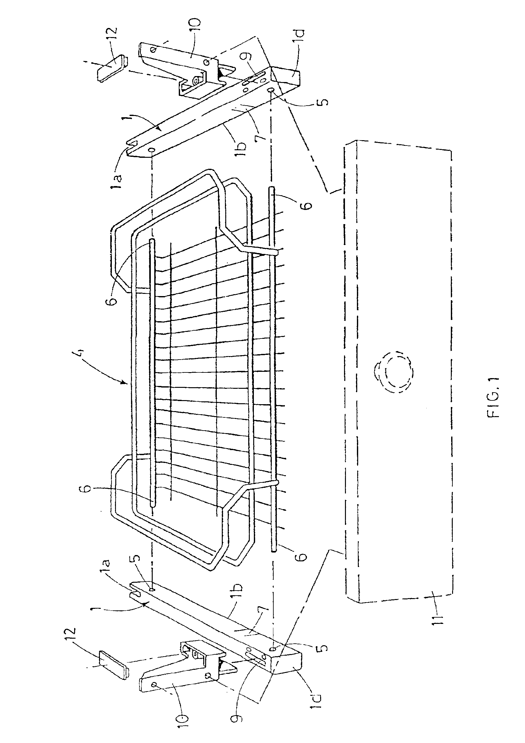 Multi-purpose element for sliding metal racks located inside furniture