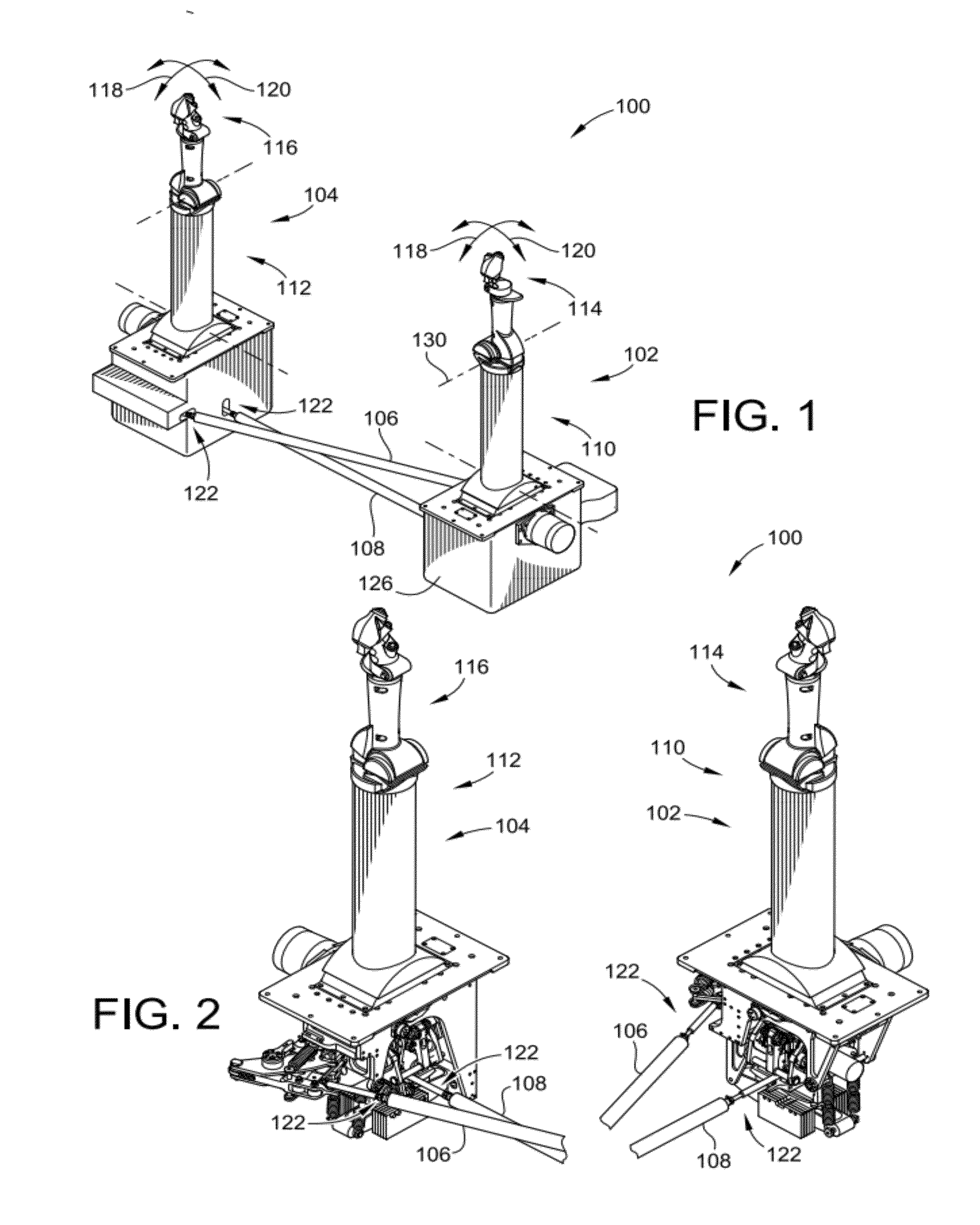 Line replaceable, fly-by-wire control columns with push-pull interconnect rods