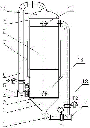 A slag water waste heat heat exchange device for online backwashing