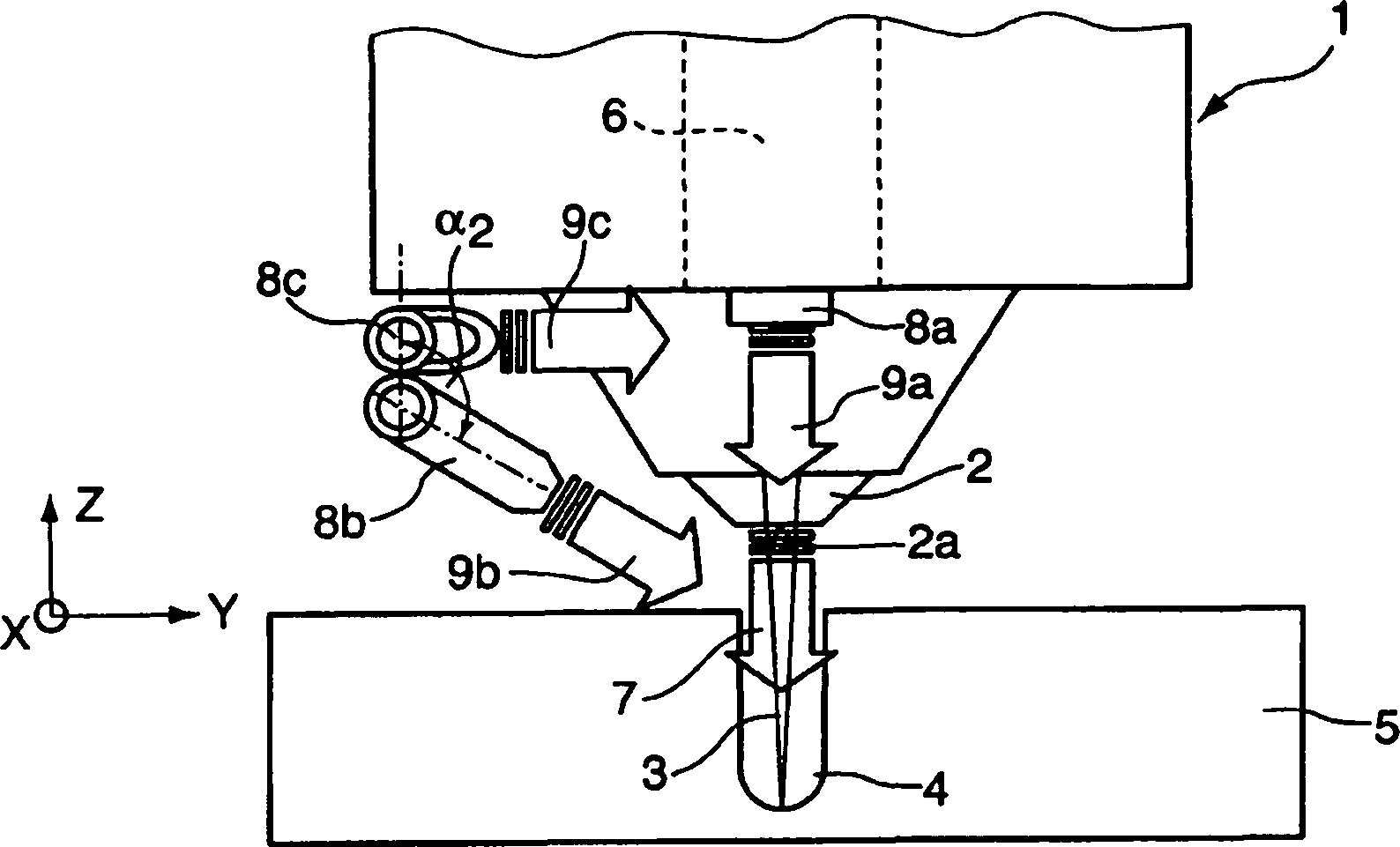 Method of reducing the attachment of slag when piercing a workpiece with a laser beam, and laser machining head