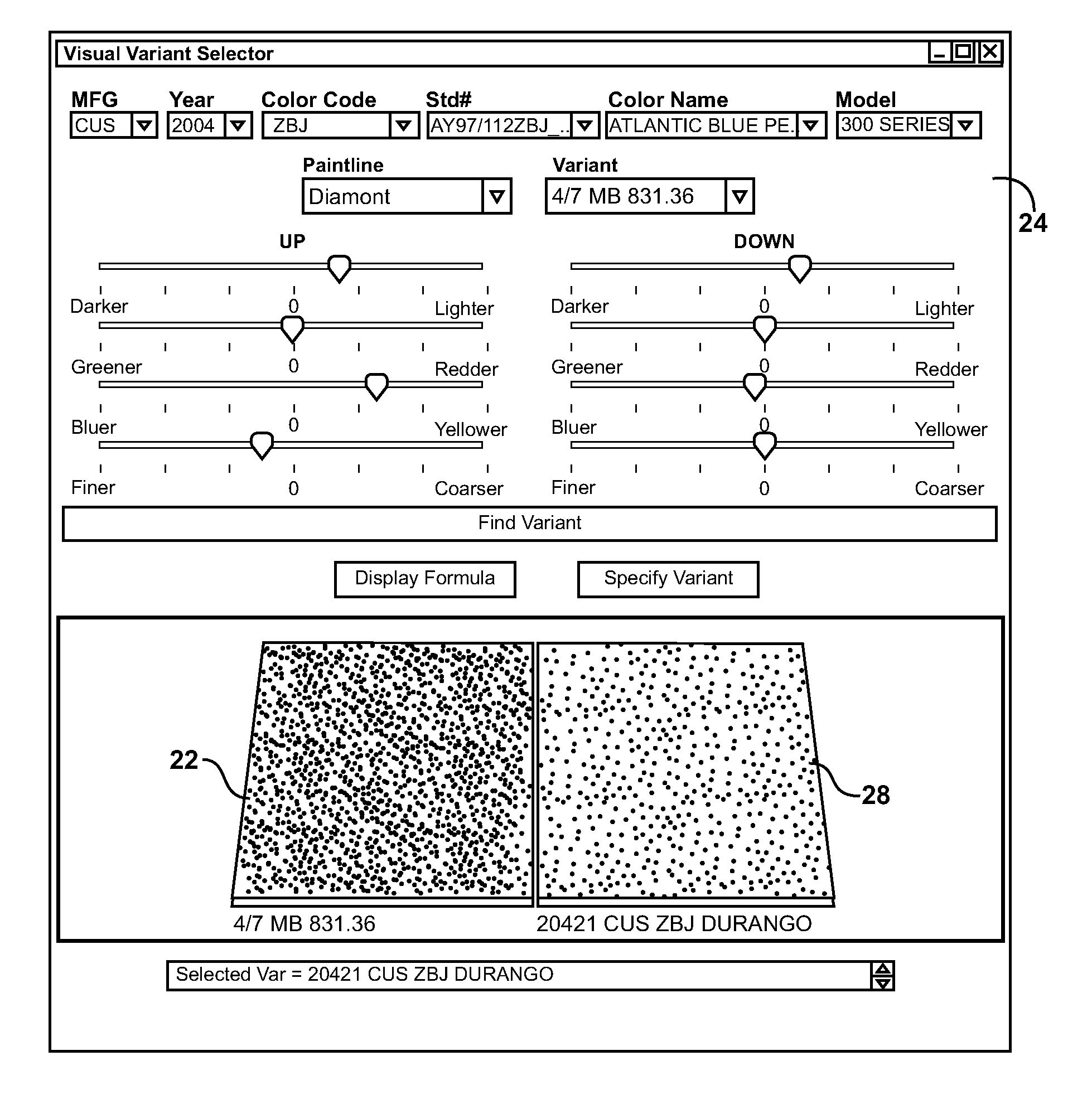 Method of visualizing a color deviation