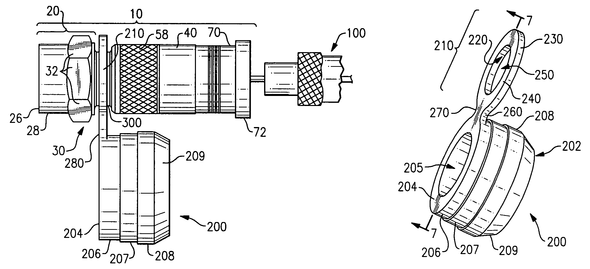 Compact compression connector with attached moisture seal