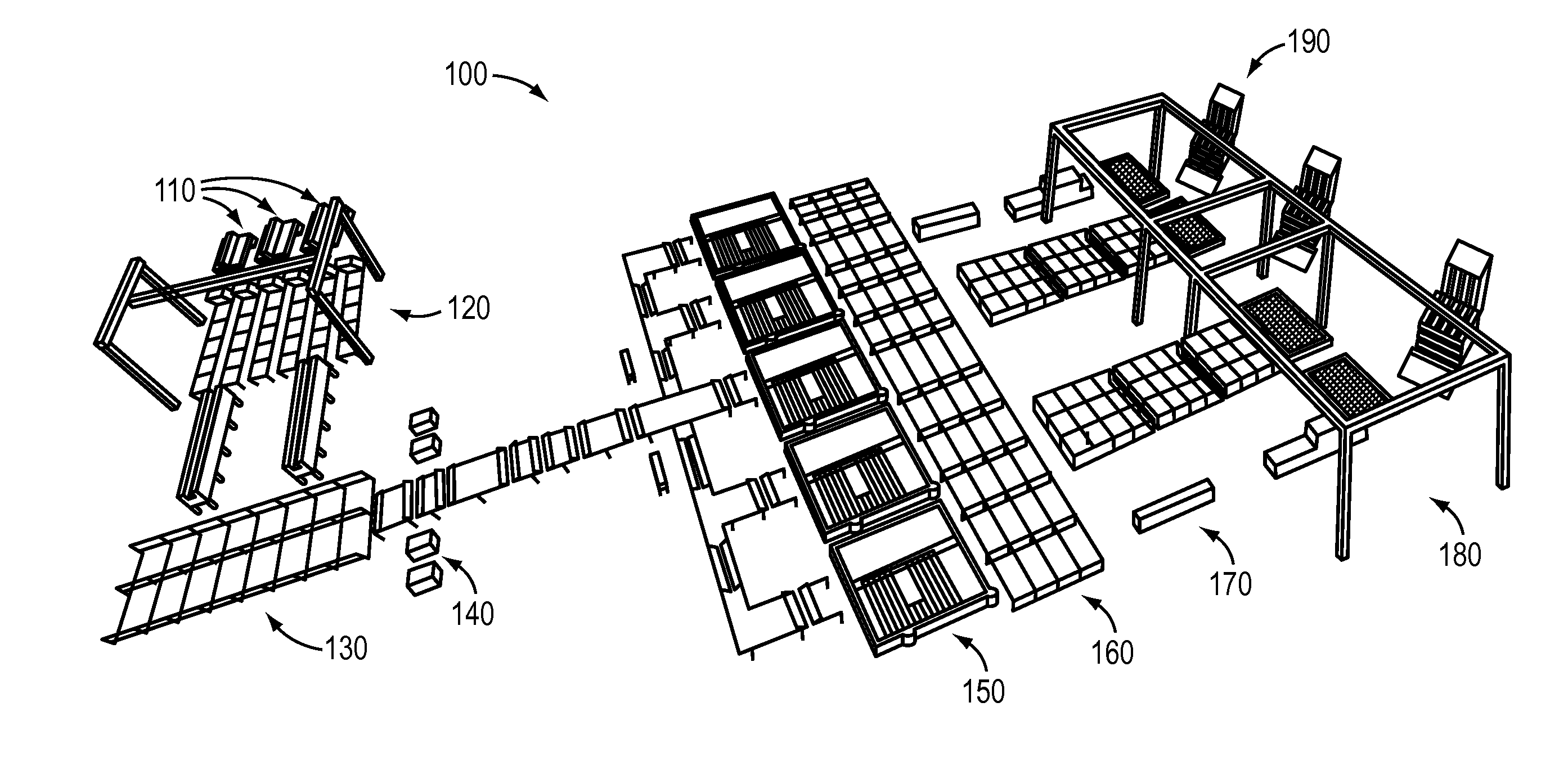 Overhead gantry for use in building panel construction