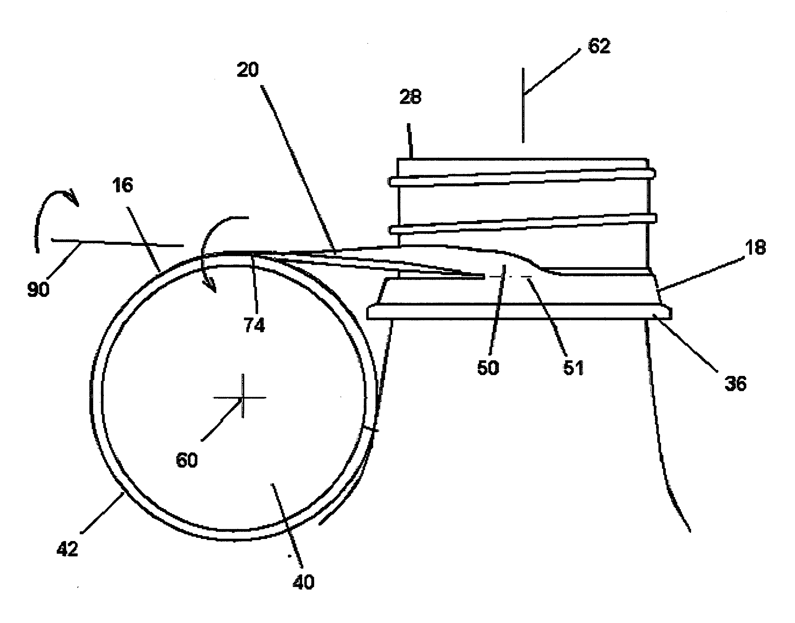 Closure with spring loaded tether docking