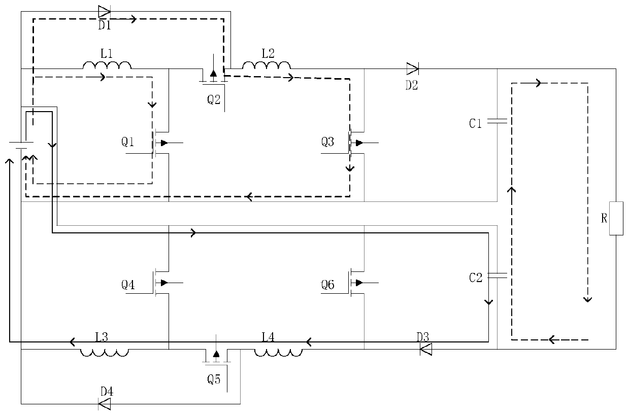 A high-gain fuel cell vehicle dc/dc converter structure and control method