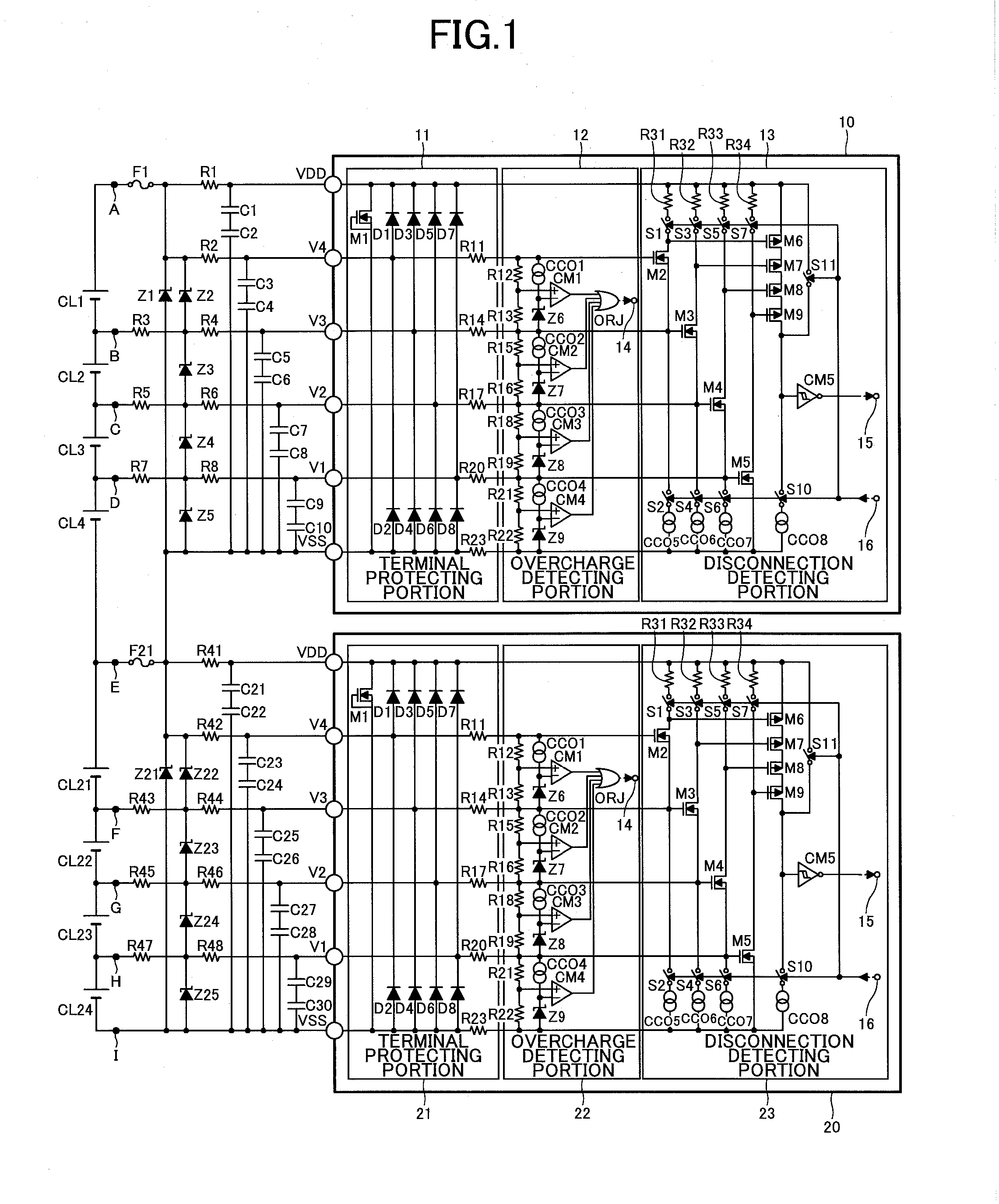 Protection IC and method of monitoring a battery voltage