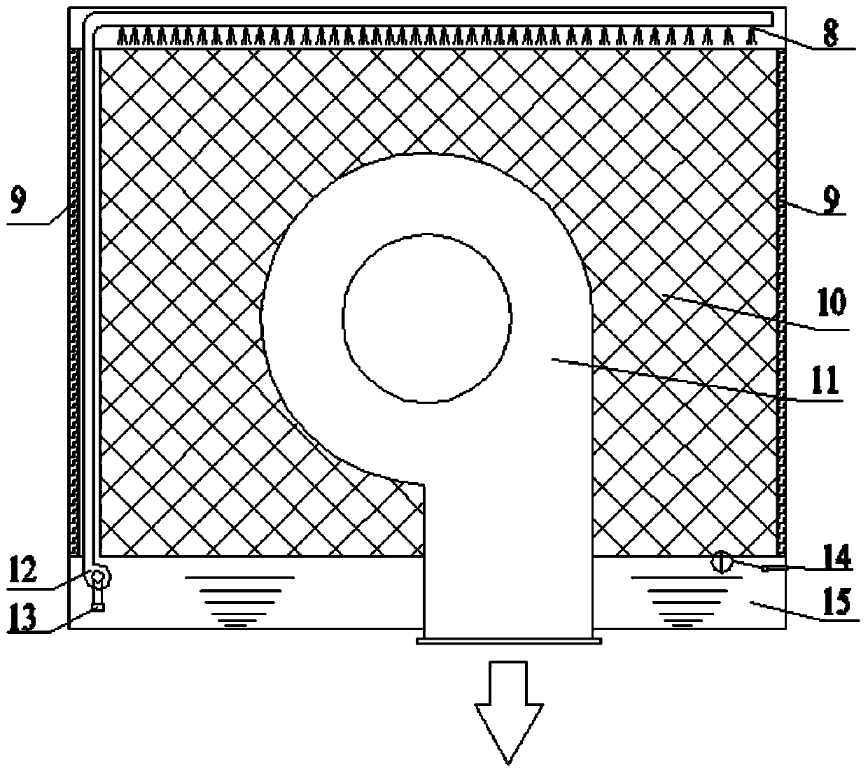 Evaporative cooling air conditioning system powered by wind and solar hybrid technology and used for outdoor sentry box