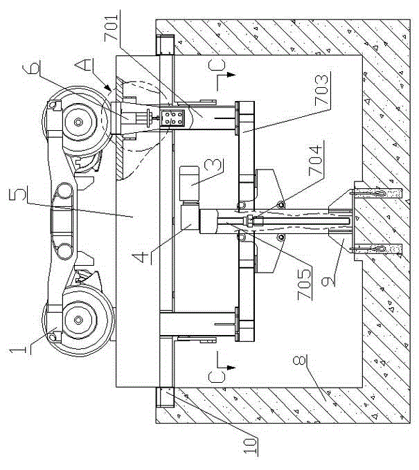 Device for measuring and adjusting bogie size of motor train unit