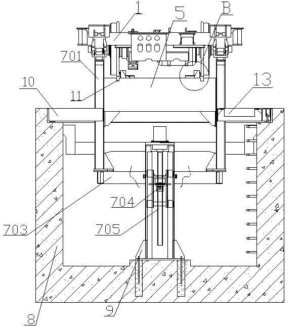 Device for measuring and adjusting bogie size of motor train unit