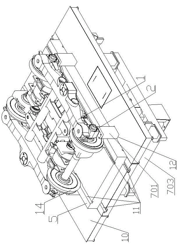 Device for measuring and adjusting bogie size of motor train unit