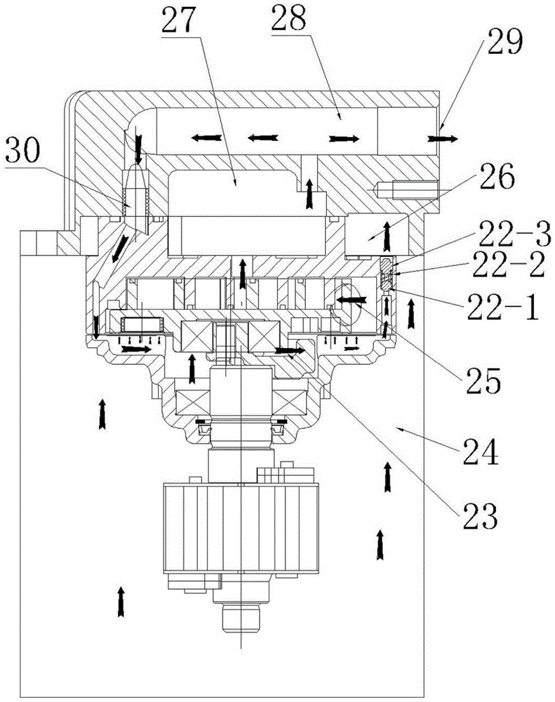 Automobile vortex type electric air conditioning compressor assembly