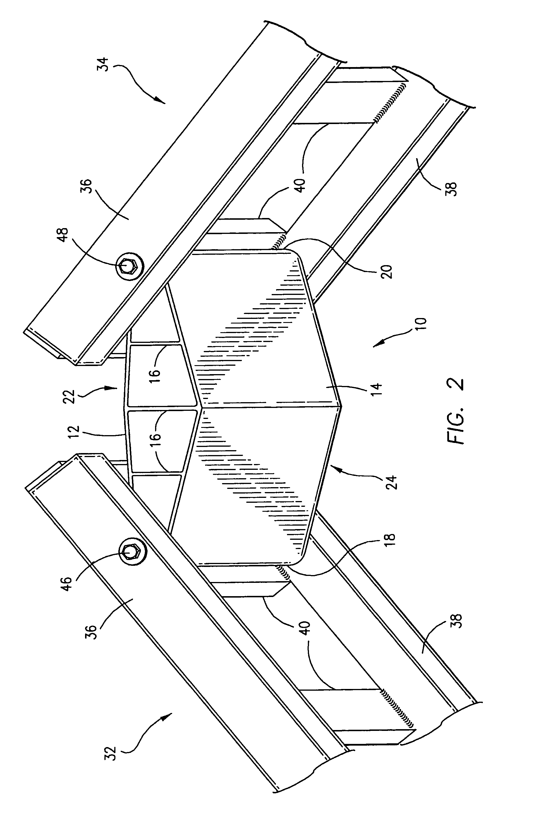 Foldable ramp with improved hinge