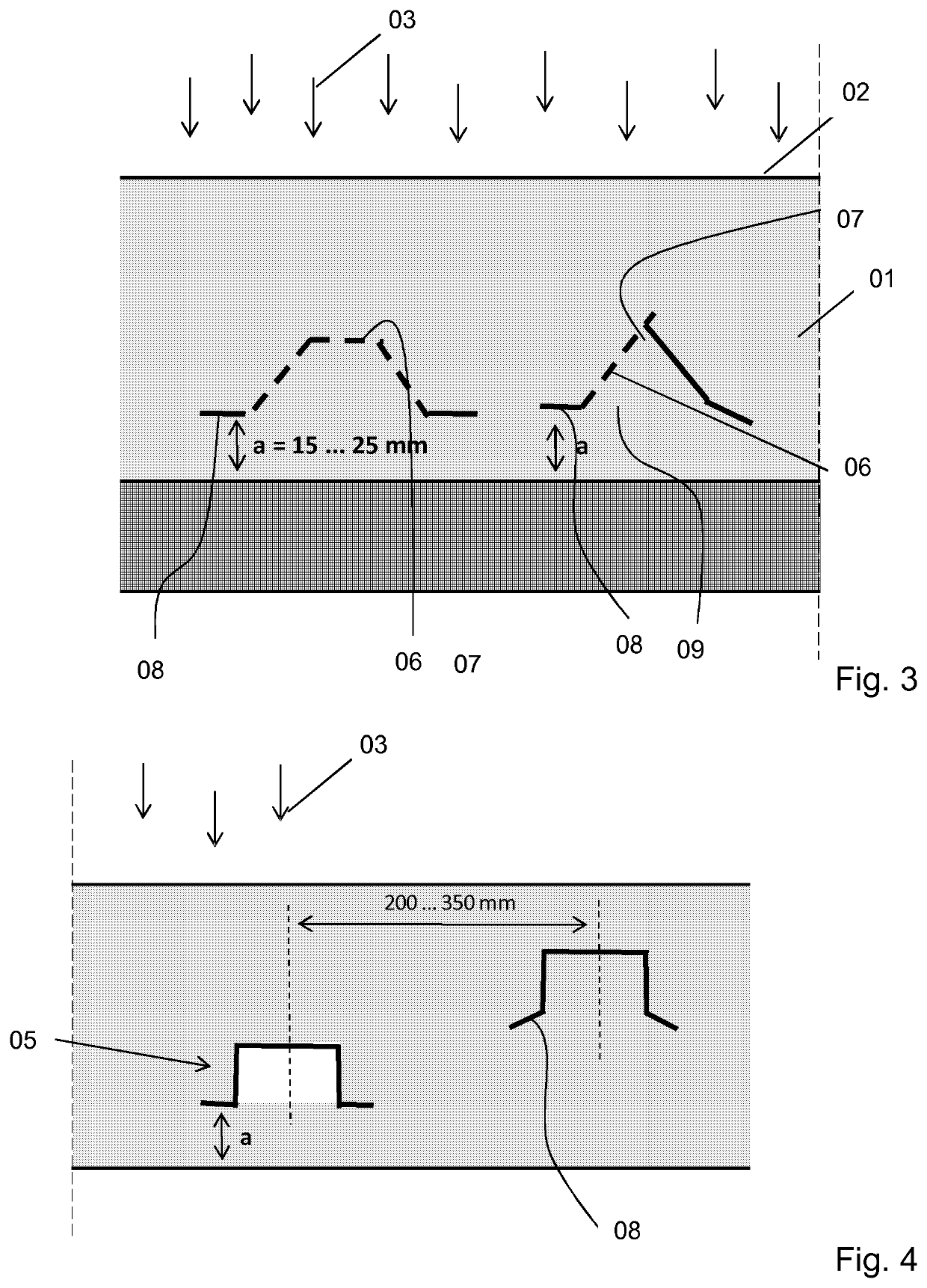 Sound-absorbing construction component having extinguishing profiles and sound protection wall