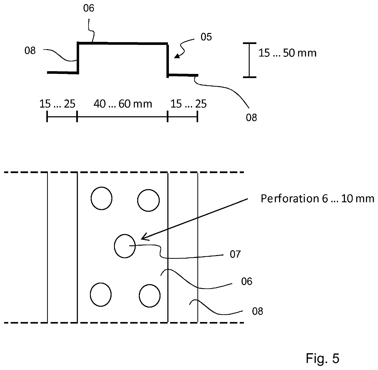 Sound-absorbing construction component having extinguishing profiles and sound protection wall