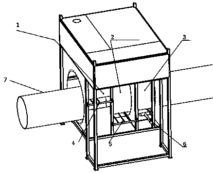 Pickling treatment device and treatment method before epoxy powder spraying of steel pipe