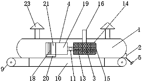 Treatment device for waste water and waste gas in river channel