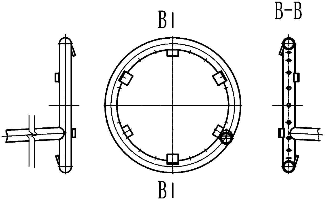 Blast furnace air supply device straight blowing pipe with temperature alarming and automatic treatment device