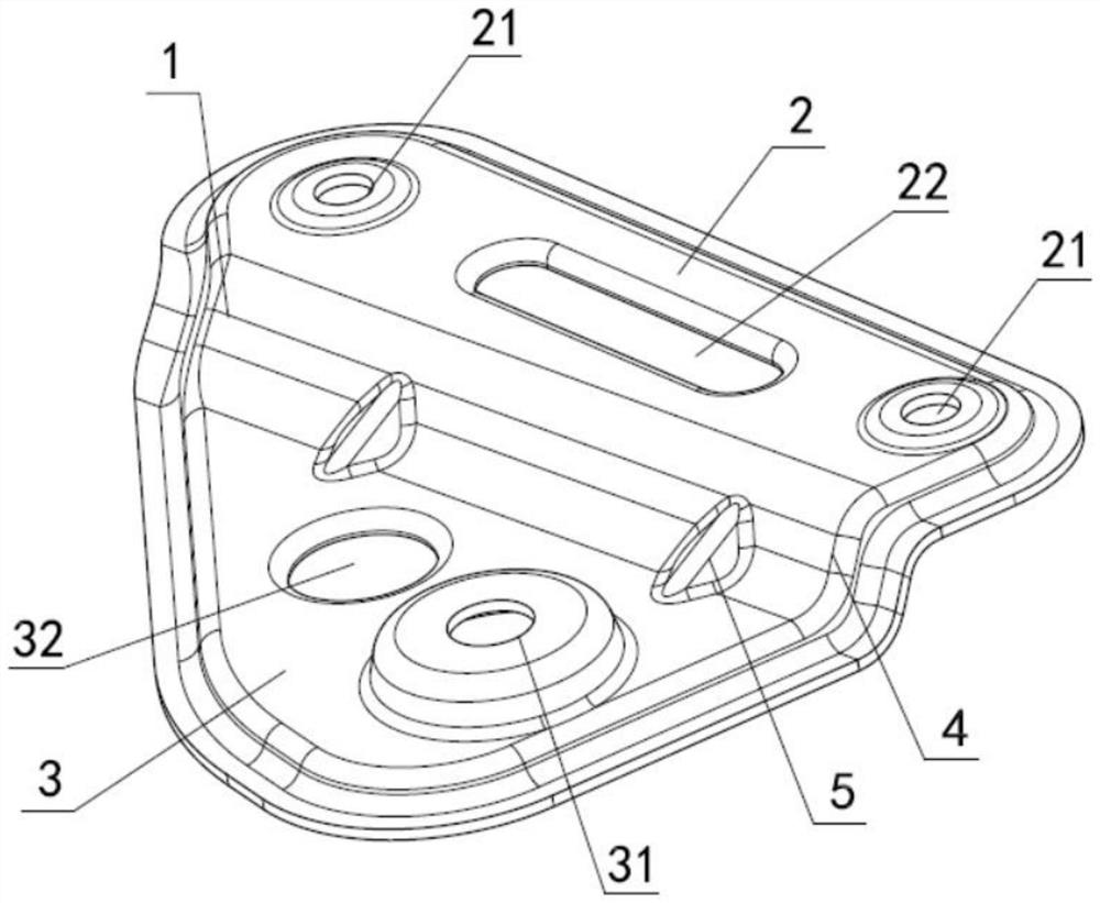 Auxiliary frame connecting plate with high bearing capacity and automobile