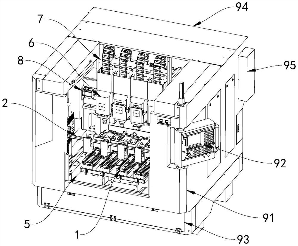 Numerically-controlled machine tool with automatic feeding and discharging functions and using method of numerically-controlled machine tool